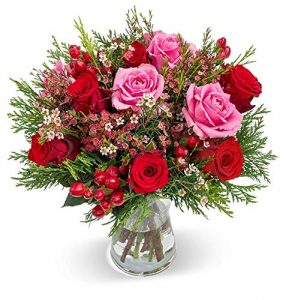 Blumenstrauß Liebeszauber, Rot-rosafarbener Rosenstrauß