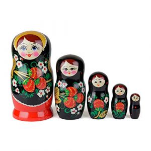 Heka Naturals Russische Matroschka-Puppen, 5 traditionelle Matroschka