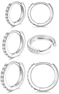 LIHELEI Silber Creolen Ohrringe für Damen, S925 Sterling Silber