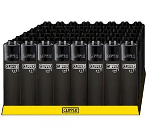 Clipper® Feuerzeuge - Soft Touch All Black- 48er Box