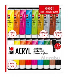 Marabu 1210000000209 - Acrylfarben Set Effect