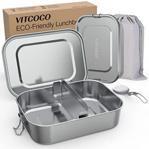 VITCOCO Brotdose Edelstahl mit Fächern, Lunchbox