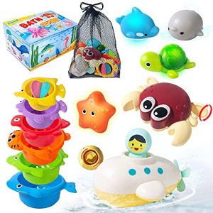 Badespielzeug für Baby Kinder, Badewannenspielzeug mit Stapelbecher