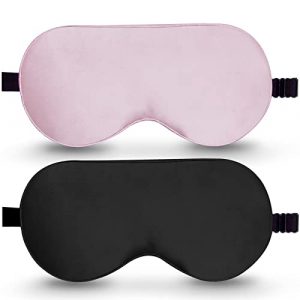 Seiden-Schlafmaske, 2er-Pack Augenmaske aus 100 % echter natürlicher reiner Seide
