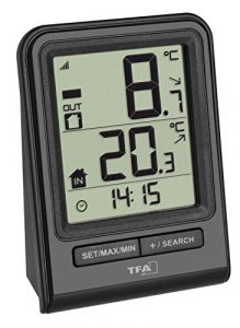 TFA Dostmann Prisma Funk-Thermometer, Außentemperatur, Innentemperatur