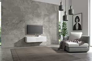 Wuun® TV Board hängend/8 Größen/5 Farben/100cm Matt Weiß- Weiß-Hochglanz/Lowboard