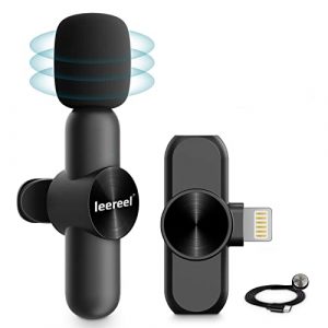 Leereel Wireless Lavalier Mikrofon für iPhone, Plug-Play Ansteckmikrofon